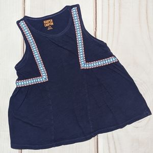 EUC Harper Canyon Girls Embroidered Tank Navy